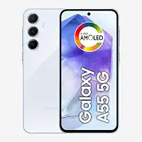 Samsung Galaxy A55 5G, Câmera Tripla Traseira de até 50MP, Selfie de 32MP, Nightography, Apagador de objetos, Design em metal e vidro, IP67, Super AMOLED 6.6" 120Hz Vision Booster, 256GB - Azul Claro (Recondicionado)