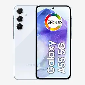 Samsung Galaxy A55 5G, Câmera Tripla Traseira de até 50MP, Selfie de 32MP, Nightography, Apagador de objetos, Design em metal e vidro, IP67, Super AMOLED 6.6" 120Hz Vision Booster, 256GB - Azul Claro (Recondicionado)