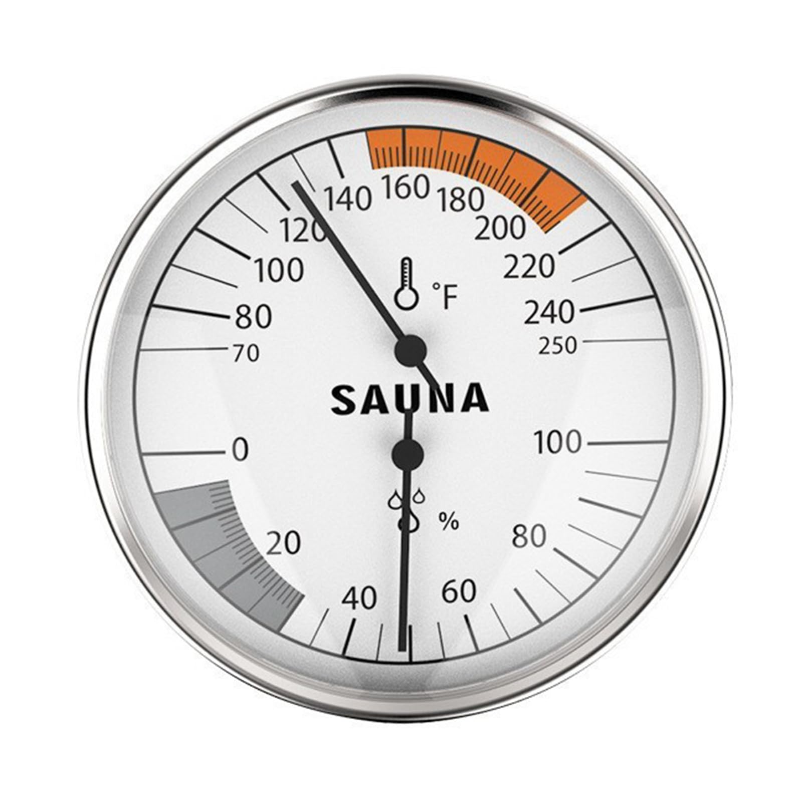 COOLHOOD Alloy Sauna Thermometers Humidity Meter Design Accurate Readings for Home Spas Environments Sauna Thermometers Hygrometer