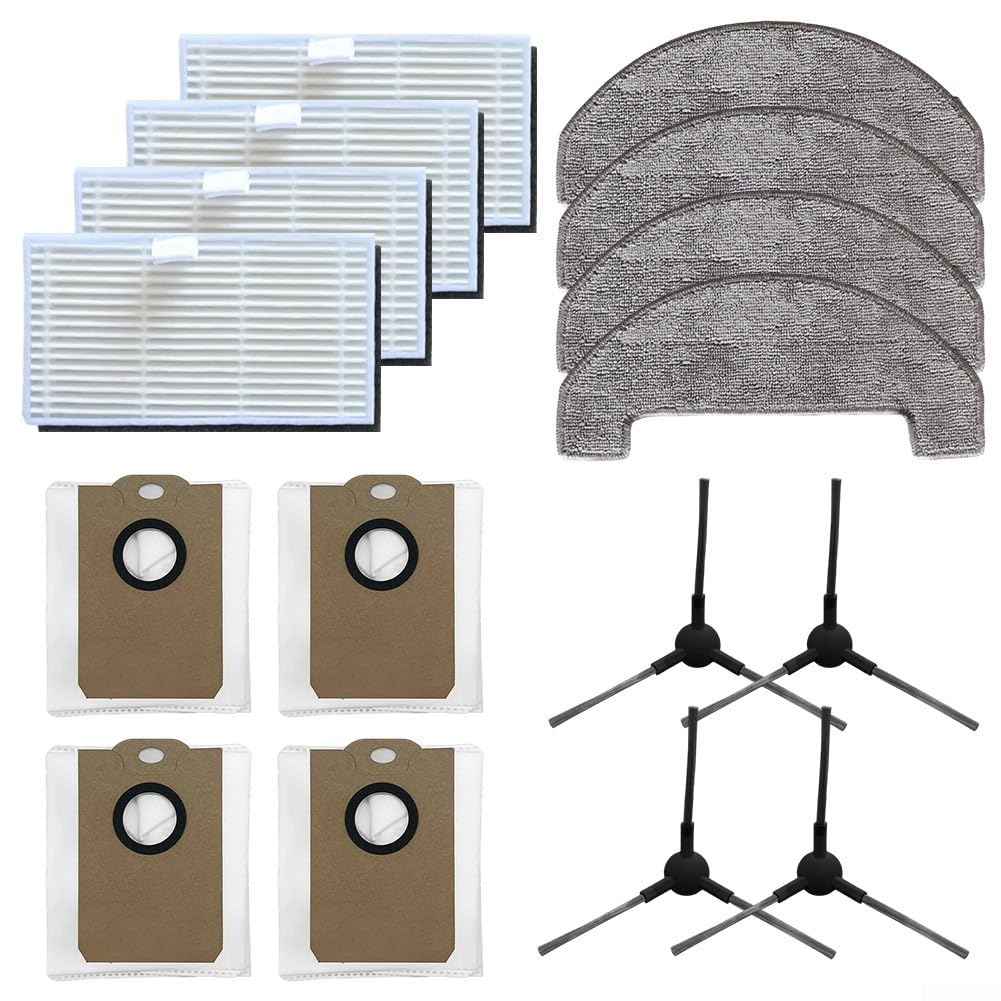HOHOVYVY Ersatzzubehör Set Für MONSGA MS1 MAX Saugroboter - Seitenbürsten, Filter, Wischmopp, Stäube(A)