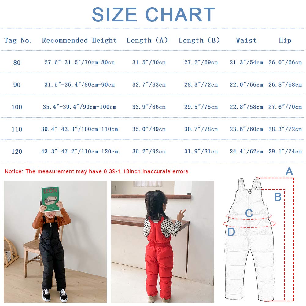Happy Cherry - Salopette Hiver Bébé Garçon Fille Manteau Duvet sans Manche Enfant Combinaison de Neige Pantalons Longs Matelassé pour École Plein Air - 6 Mois-5 Ans