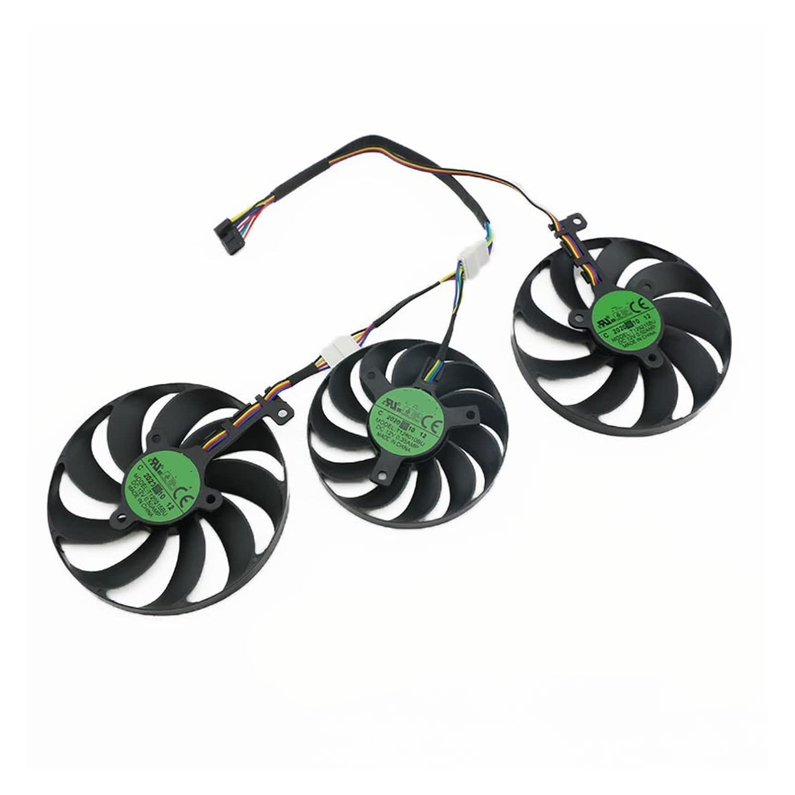 Youngran 3PCS T129215BU FDC10H12D9-C Tarjeta de gráficos Ventilador Compatible con ASUS tuf Gaming X3 Radeon RX 5700 O8G EVO Gaming Leisurely (Blade Color : T129215BU)