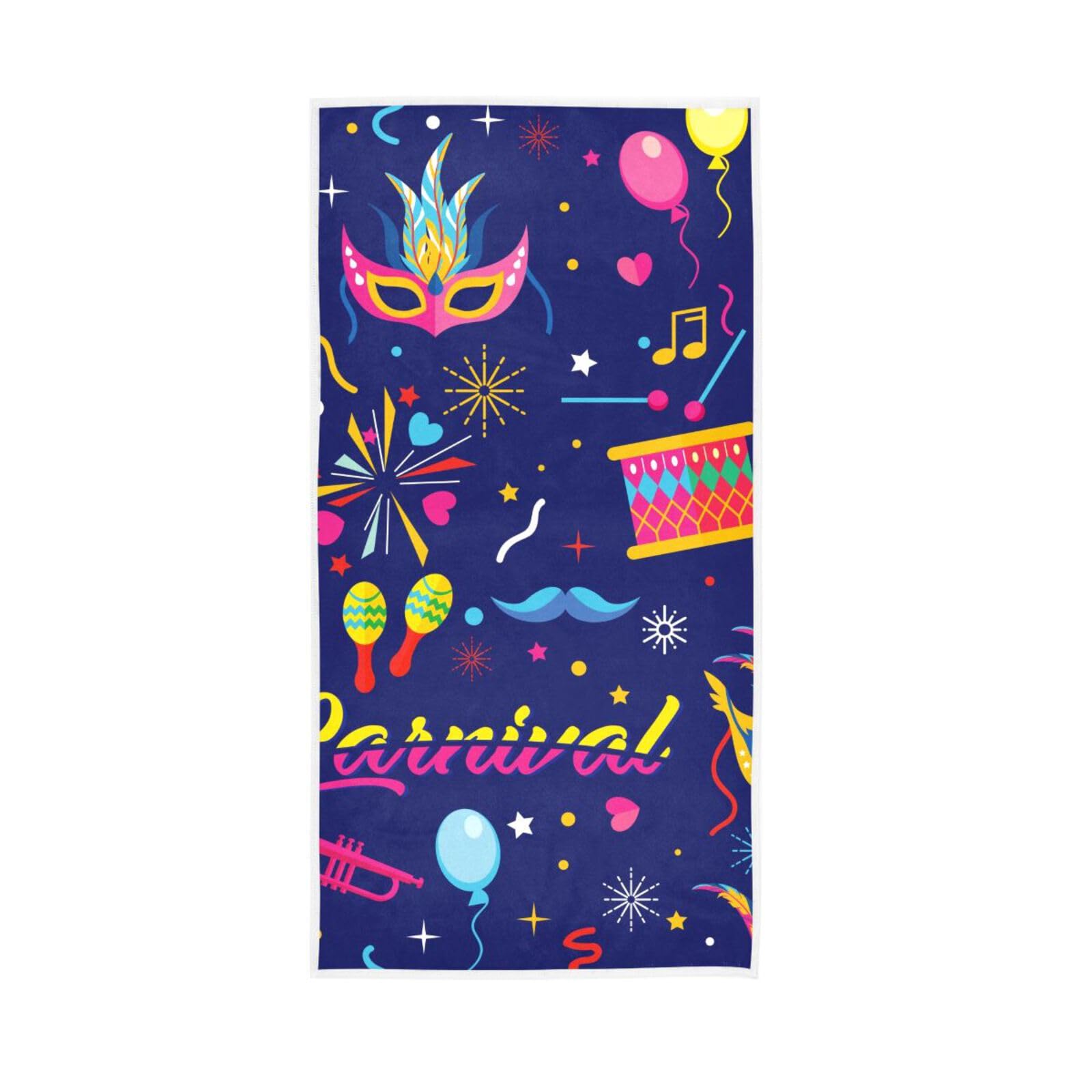 LSRCPD Carnival Celebration Party Facial Towels, 15 x 30 Inches, Spa Towels Farmhouse Bath Towels