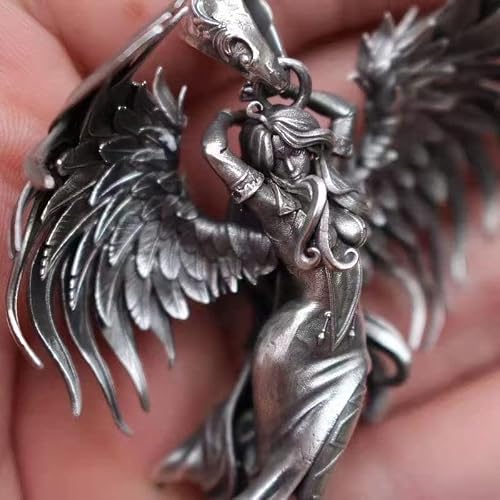 Jisaan Guardian Angel Pendant Necklace,Vintage Guardian Angel Necklace, Fashion Silver Angel Wings Pendant Necklace, Guardian Angel Necklace Jewelry For Women And Men (2Pcs) #TOP2