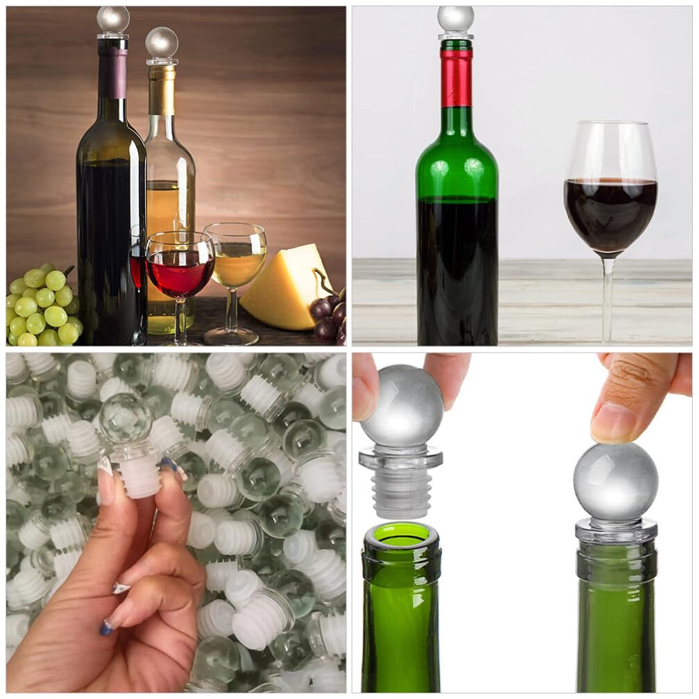 UPKOCH 24 Piezas Insertos De Enchufe Herméticos Botellas De Vino Claras Sellador De Vino Tapón Conveniente para Vino Sellador De Botellas De Vino Dispensador Vidrio Gel De Sílice