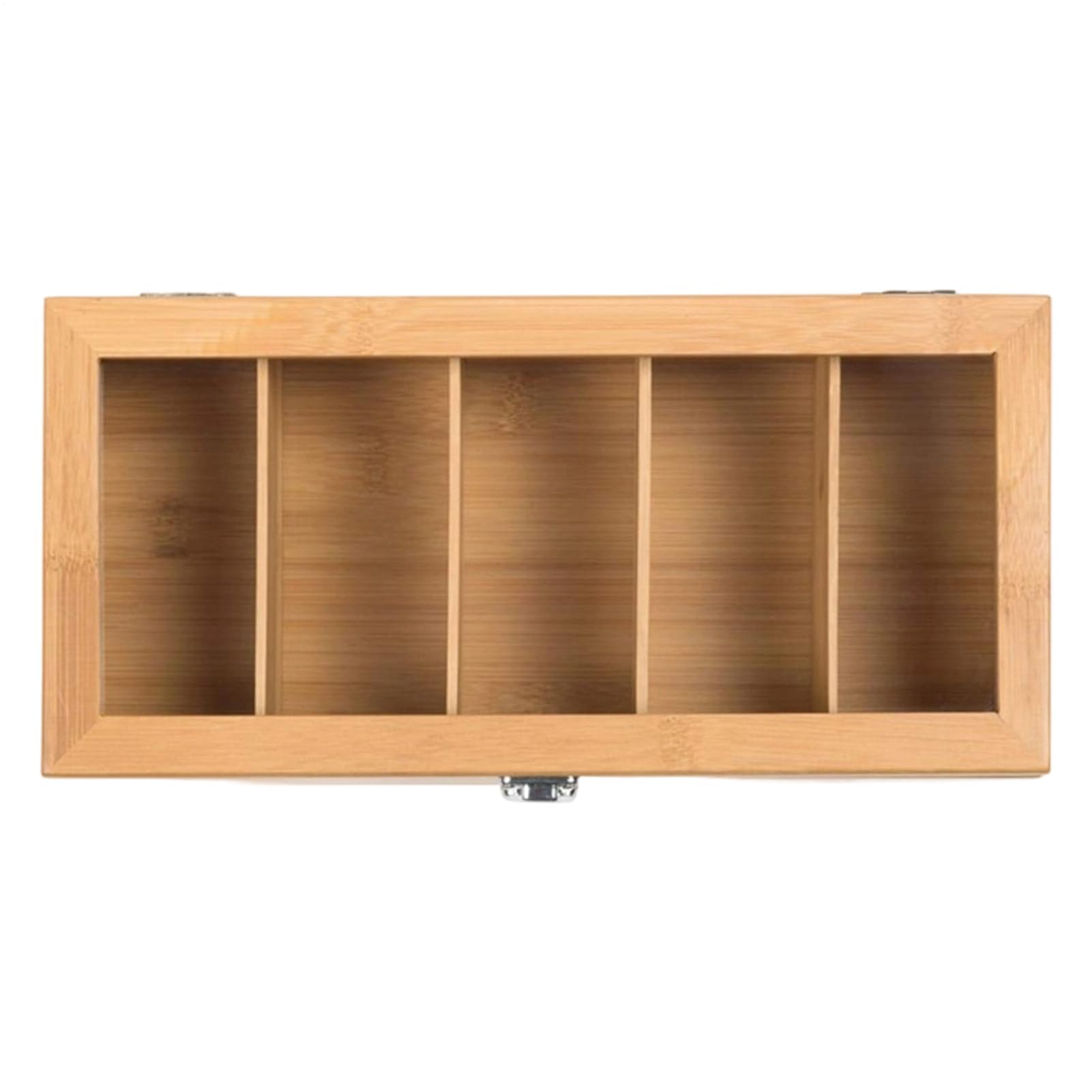 Caja de té con múltiples compartimentos: organizador de madera para cocina, café, azúcar, especias, almacenamiento de bolsas de té y soporte para cápsulas, bandeja de cajón versátil para condimentos y