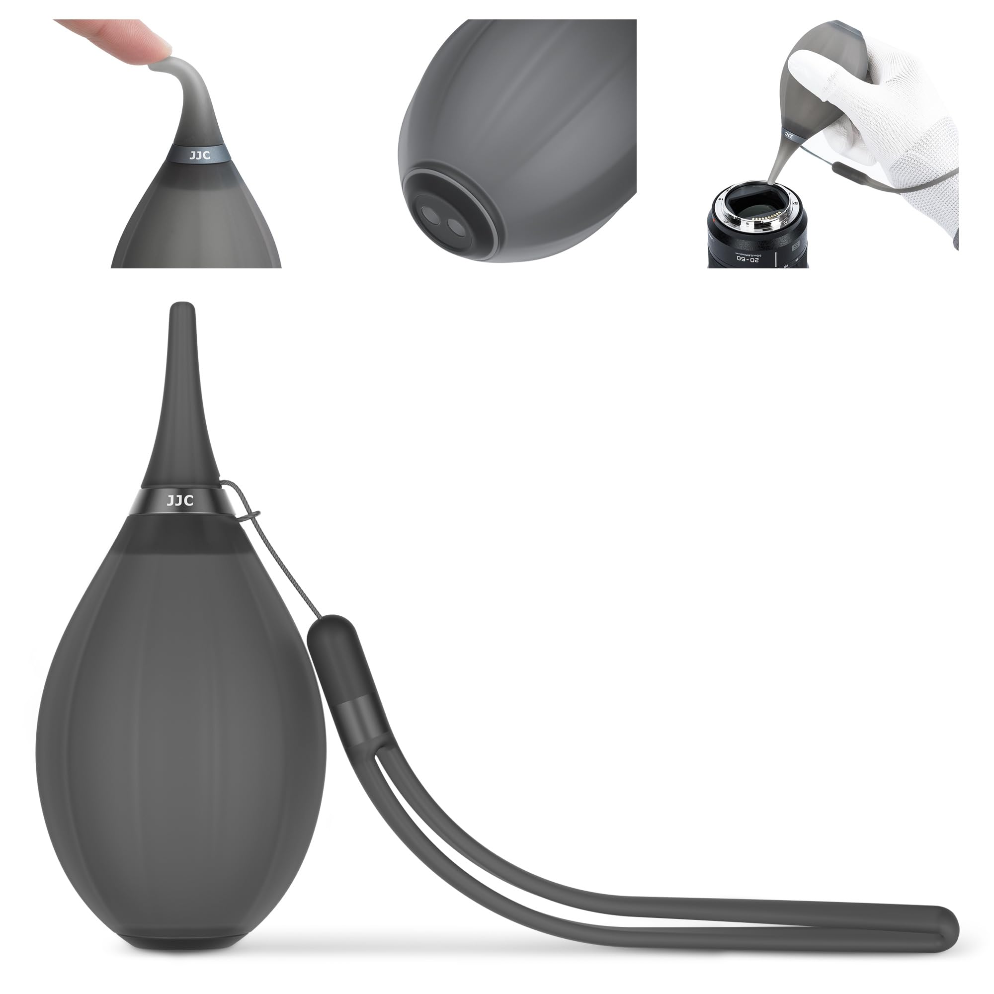 Update Soft Air Blaster With Silicone Strap,Anti-Dust Camera/Rock/Dust/Lens/ Filters/Blower Keyboard Cleaner,Air Blower Dust Cleaner For DSLR CCD Mirrorless Camera LCD Screens Grey