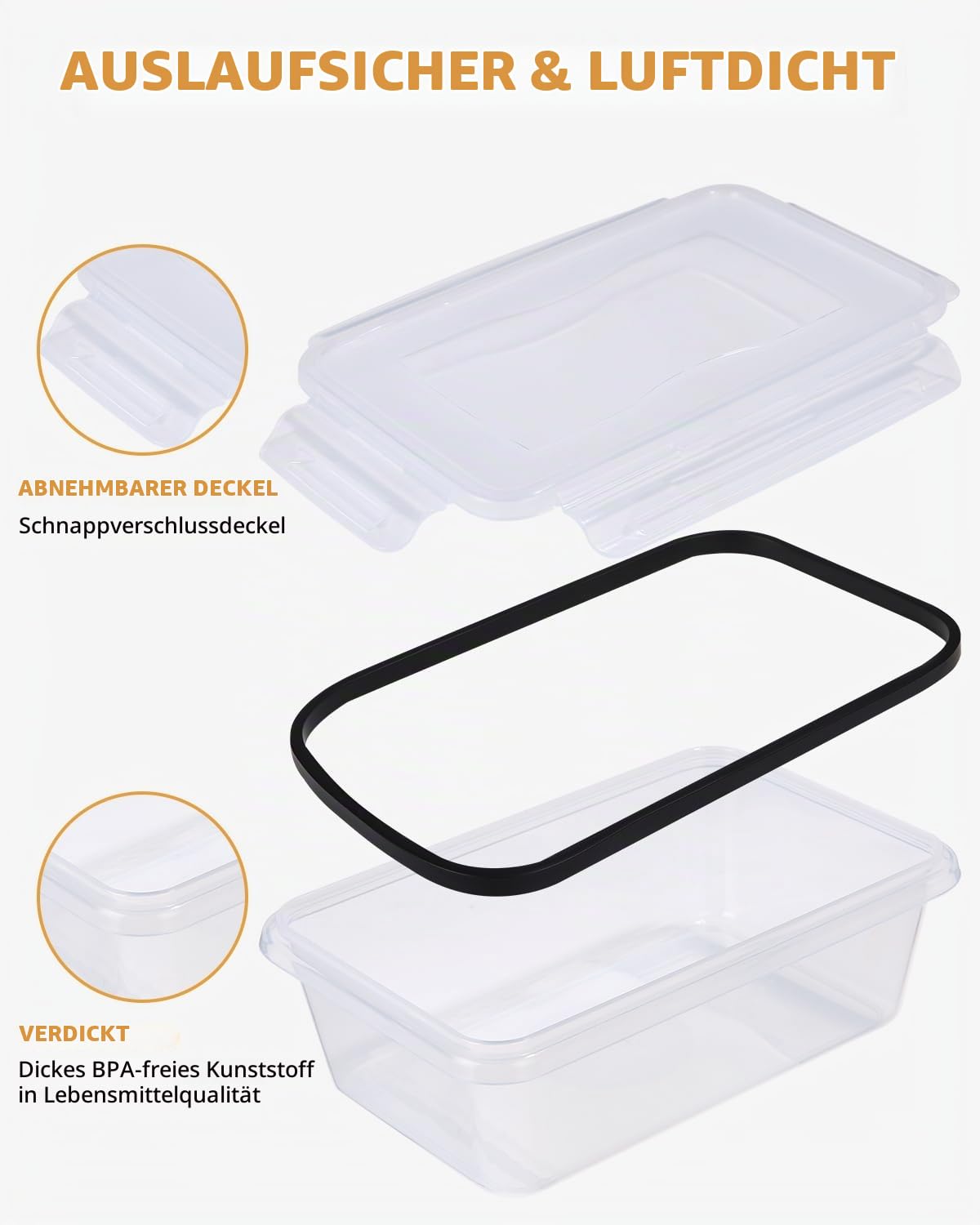 Frischhaltedosen mit Deckel,14 Stück Küche Meal Prep Boxen Frischhaltedosen mit Deckel für Lebensmittel,Spülmaschinen Mikrowellen und Gefrierschrankgeeignet,Auslaufsicher Luftdicht BPA-frei