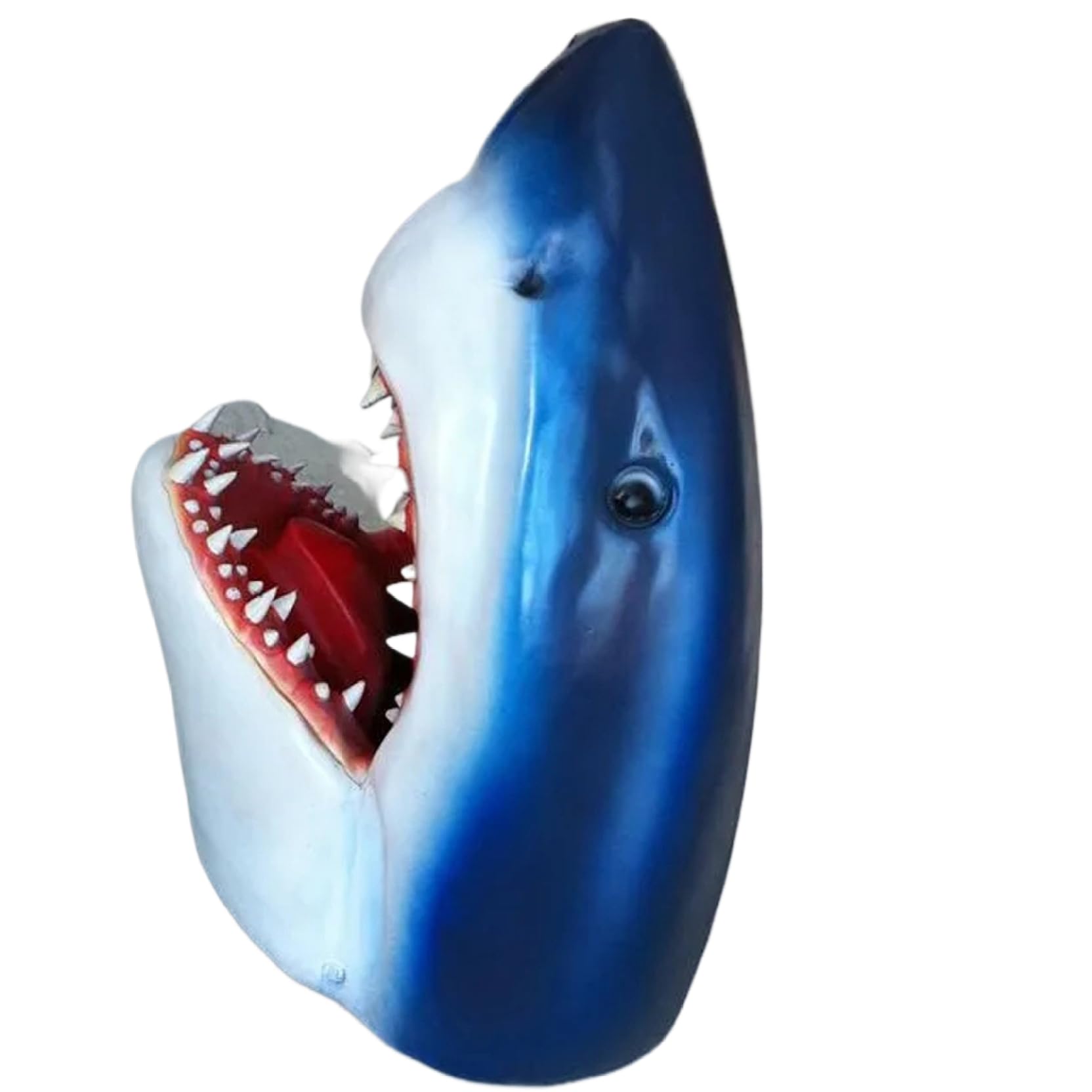 Wedhapy Cabeza de tiburón, Estatua de Tiburones de Resina, Impermeable de Miedo excelente Arte de jardín de Tiburones Blancos para Piscina, Estanque, Pared, Porche