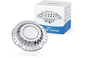 Upgraded 2-in-1 Bathtub Drain Stopper and Hair Catcher with Dual Filtration