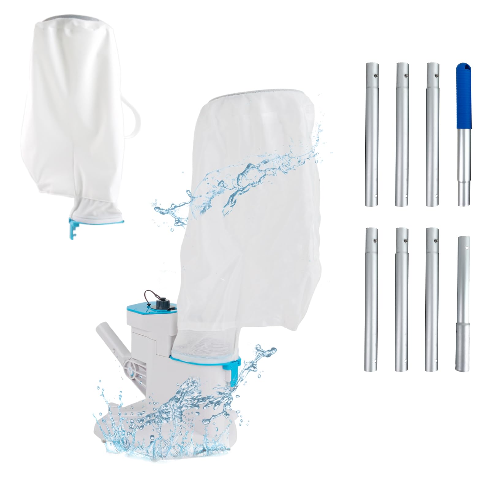 48 GPM Cordless Pool Leaf Vacuum Cleaner with Sectional Poles
