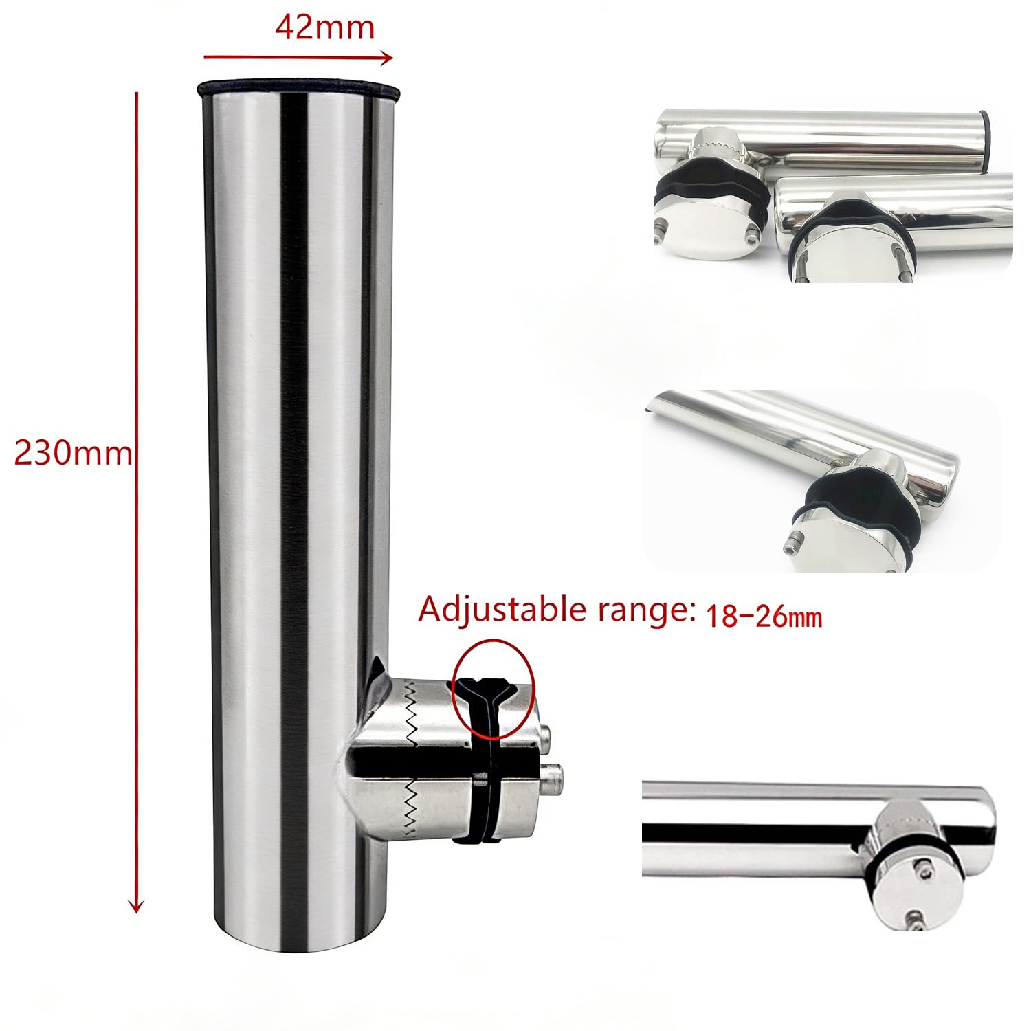 Cañeros para Barco de Acero Inoxidable Ajustable 18-26 mm Yates Pesca