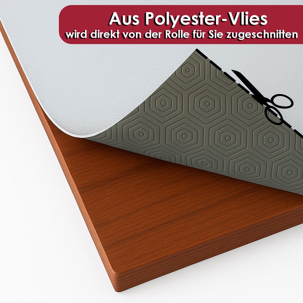 DecoHomeTextil Heimtextilmanufaktur Tischpolster Tischschoner Tischbelag Tischschutz Grau Rechteckig 140 x 400 cm Schutzbelag Schoner