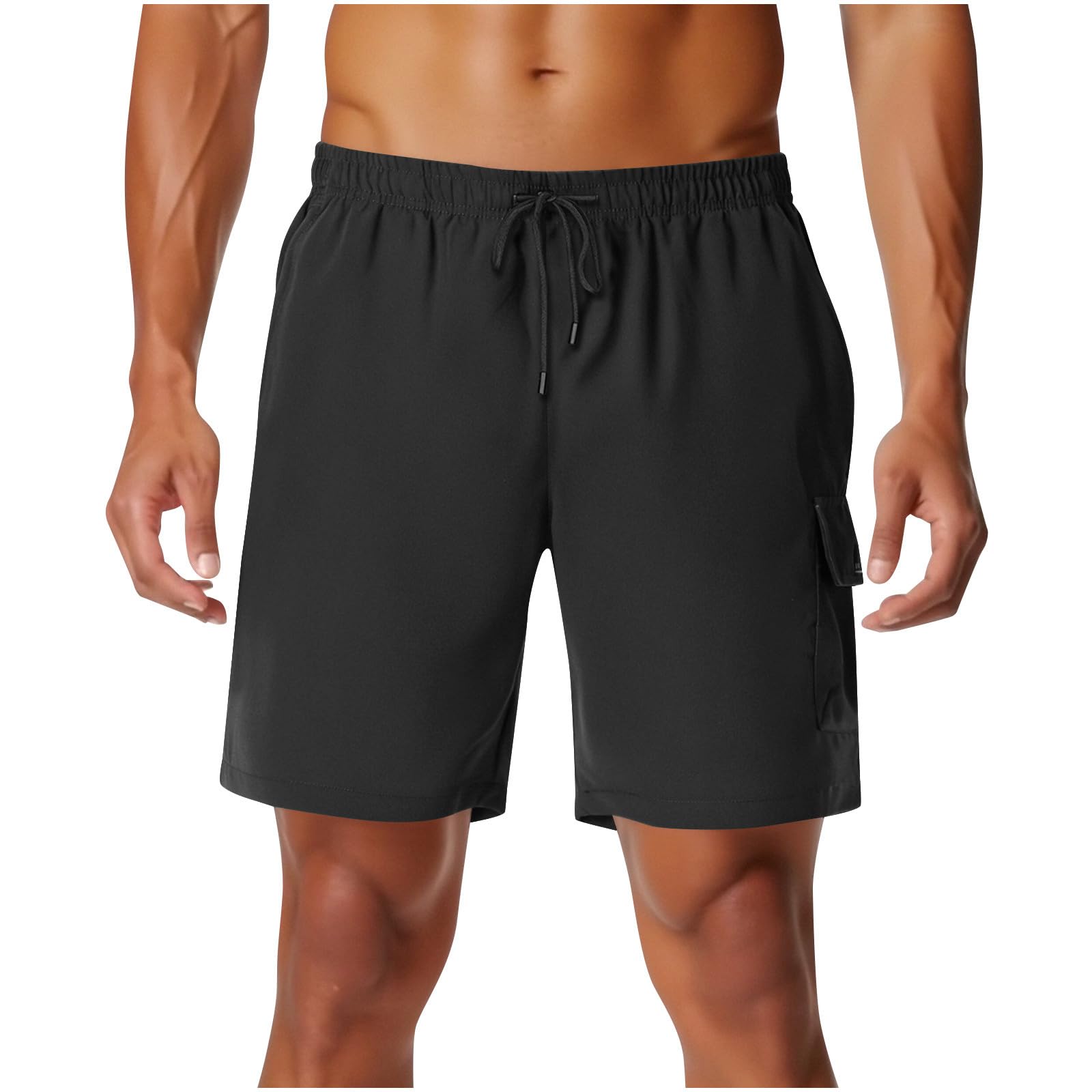 NATHGAM Gym Workout Mens Athletic Shorts Relaxed Fit Activewear Drawstring Elastic Waist Summer Casual Running Sports Shorts