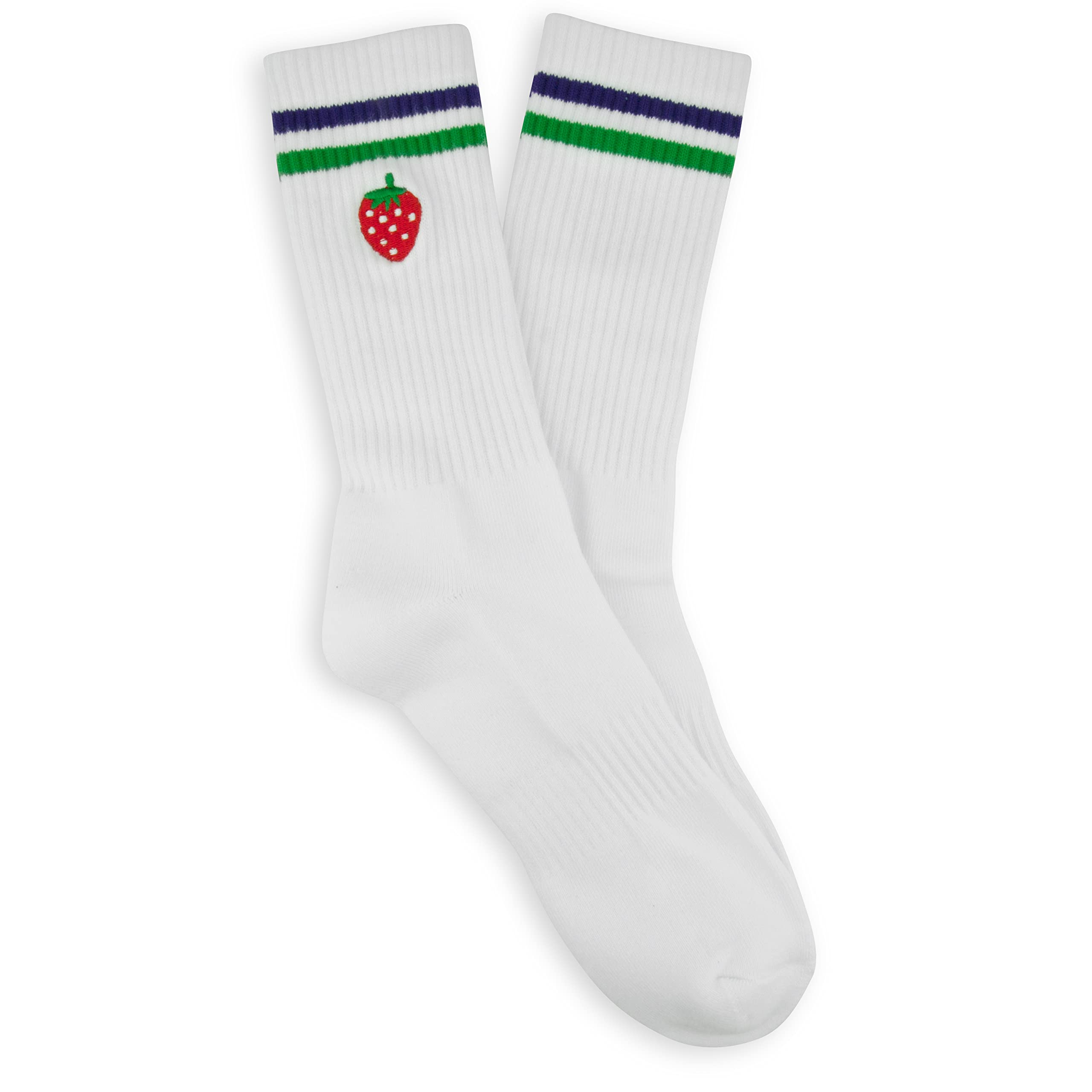 Get A Grip Unisex Strawberries & Cream Athletic Crew Socks (As8, Numeric, Numeric_3, Numeric_6, Regular, Regular, Uk 3-6)