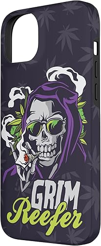 Vista 35 de iPhone 13 Cannabis Weed Marihuana Ganja Hemp Grim Reefer Smoking Gift Case