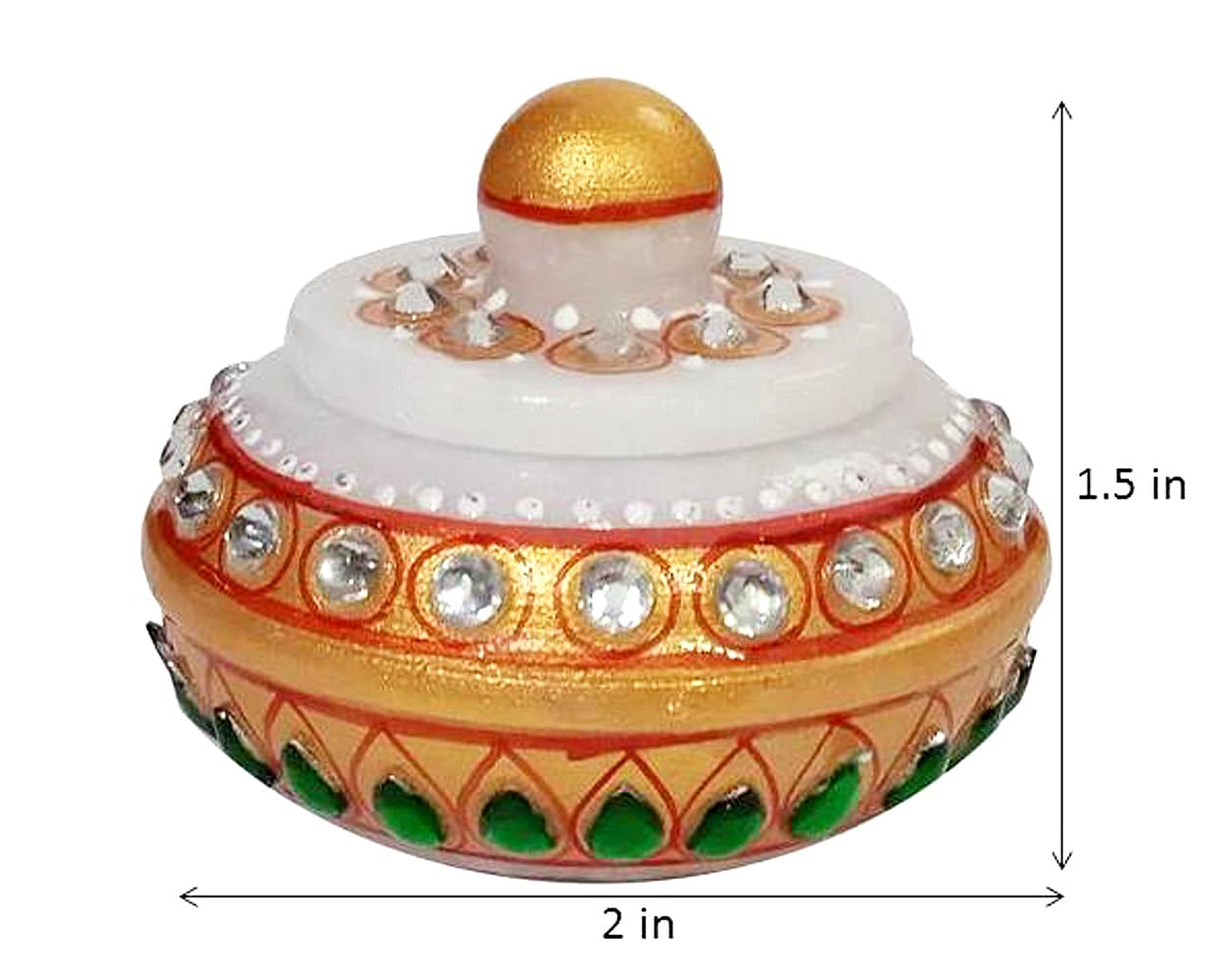 Purpledip Marble Decorative Box: Small Box For Sindoor/Kumkum, Prasadam, Or Rings, Small Jewelery Items, Use as Ring Proposal Box (12352) - Image 6 thumbnail