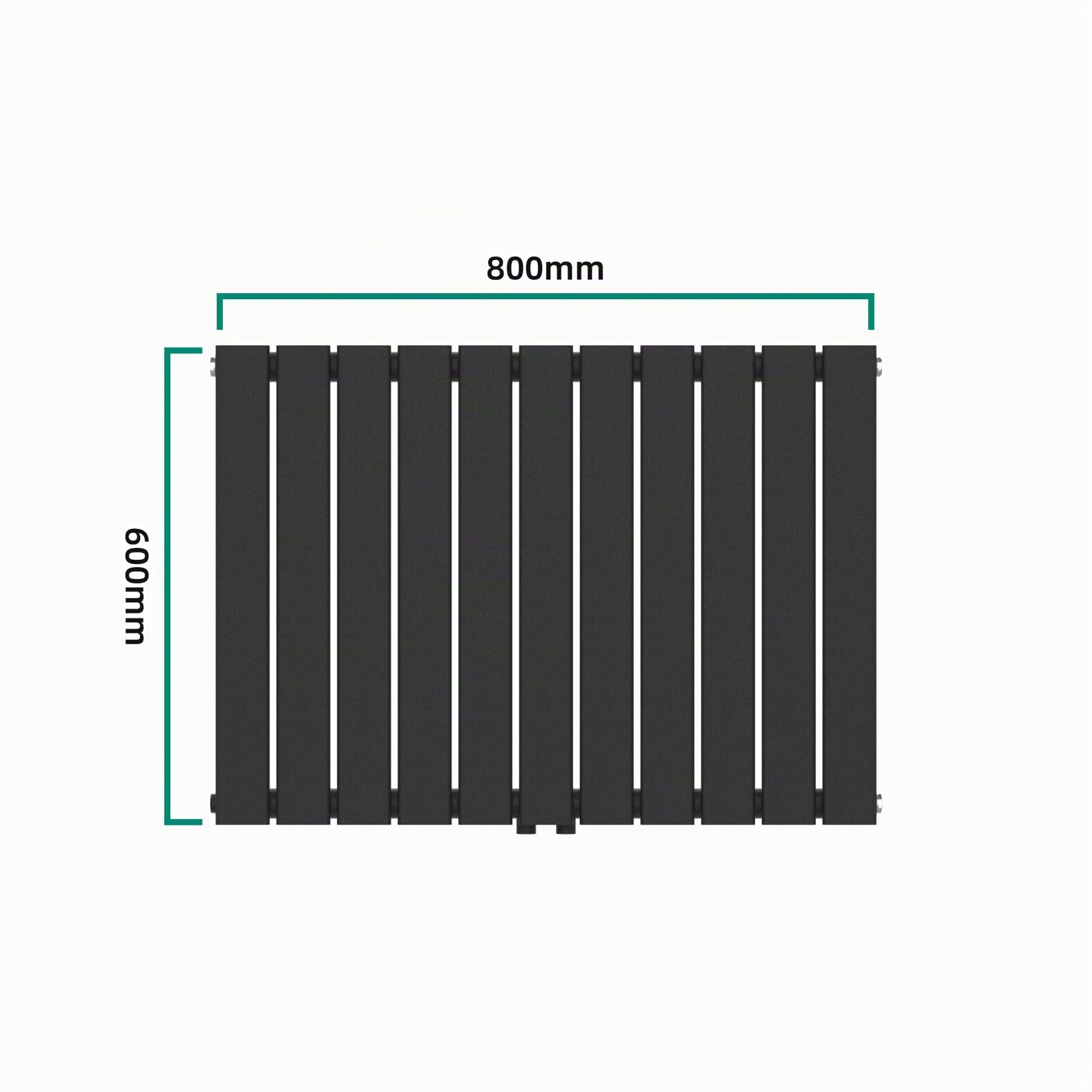 [neu.haus] Termosifone da Parete Radiatore Design Riscaldamento ad Acqua Calda Termoarredo a Pannello Singolo con Elementi Piatti 60 x 80 cm - Nero