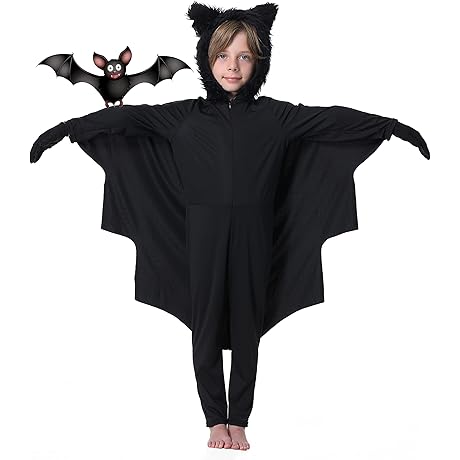 Bat Halloween Costumes for Kids Size 4-14