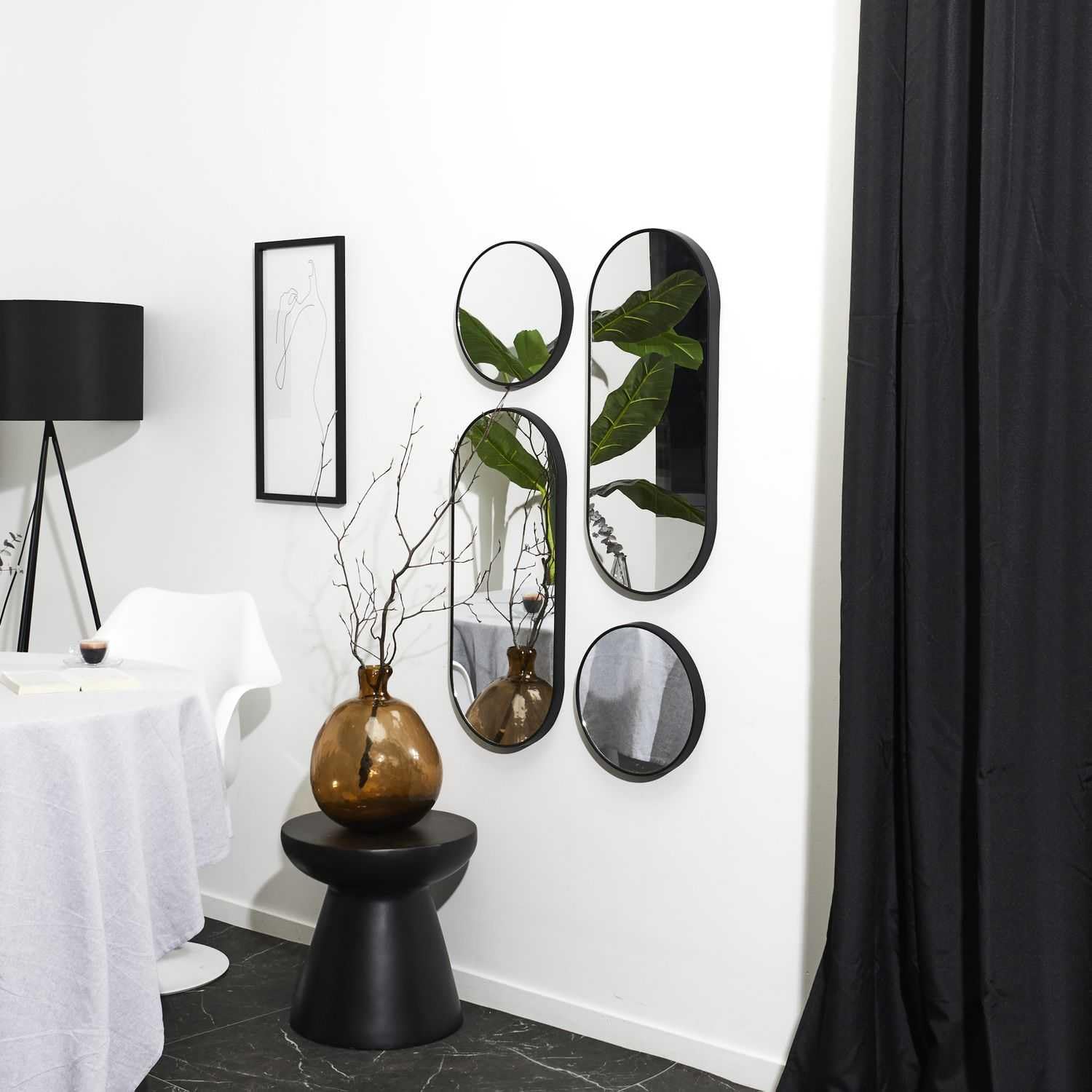 HOME DECO FACTORY Seifenspender Keramik Rillen-Design Schwarz