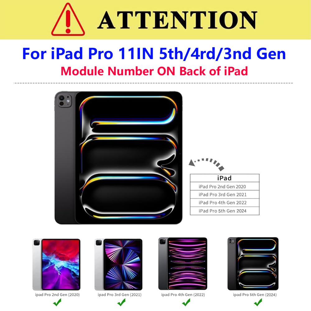 Custodia In Pelle PU Per IPad Pro 11 M4 (2024, A2836/A2837/A3006), Con Cover Magnete, Spegnimento Automatico, Supporto Apple Pencil