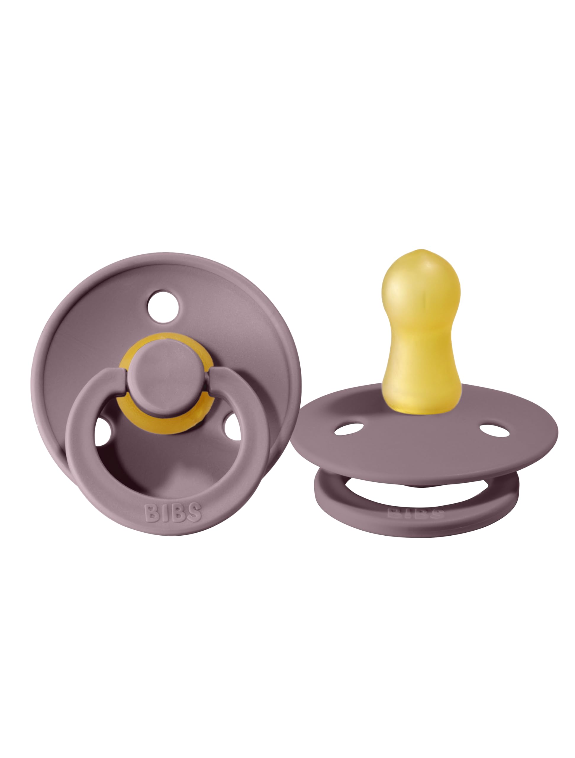 Bibs Pacifiers Color Collection, Set of 2 BPA-Free Latex Pacifiers Made in Europe, Round Nipple Baby Pacifier.
