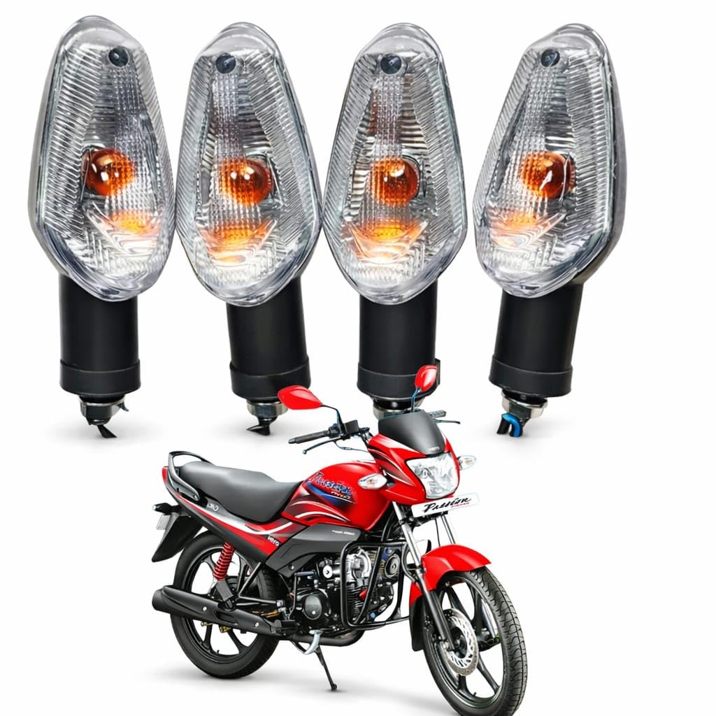 BIKERBLOOM Indicator Assembly Compatible with Hero Passion Pro New Model (2016-2019) | Genuine Type Quality Turn Signal Light | Copper Wire | Front & Rear Left Right | Set of 4 PCS-image-33