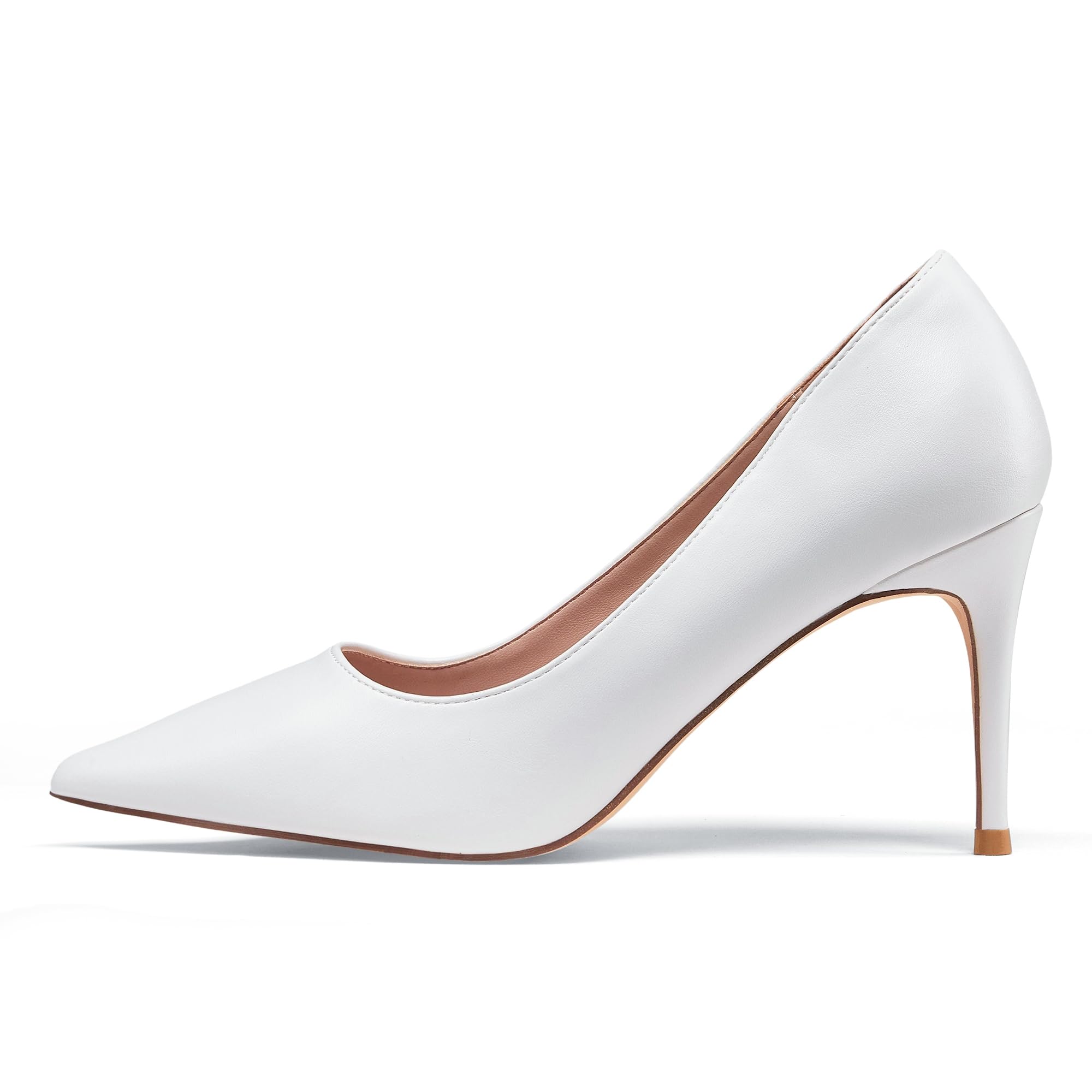 Elisabet Tang 3 in Classic Pointy Pull on Heeled Wedding Pumps - Comfortable Stiletto Closed Toe Dress Heels for Prom Work