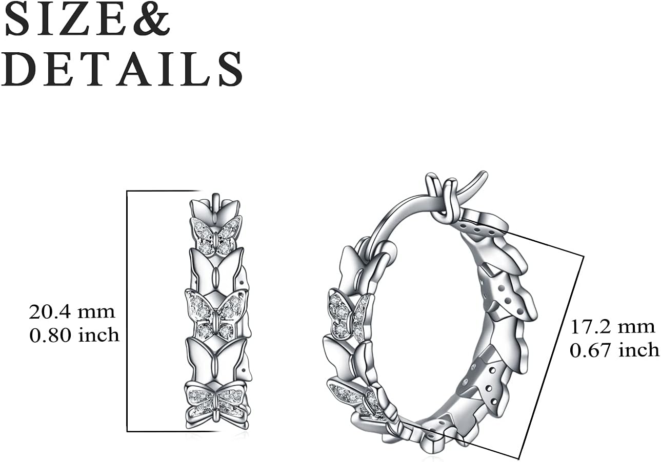 POPLYKE 925 Sterling Silver Dangle Hoop Earrings Evil Eye Cross Bee Butterfly Heart Star Earrings for Women Hypoallergenic - Image 5