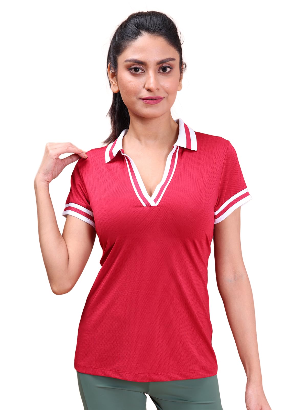 Colors Womens PLAYSURE Dry FIT Activewear Polo T-Shirt | Reflective Logo | Regular Fit | Trendy Design-image-40