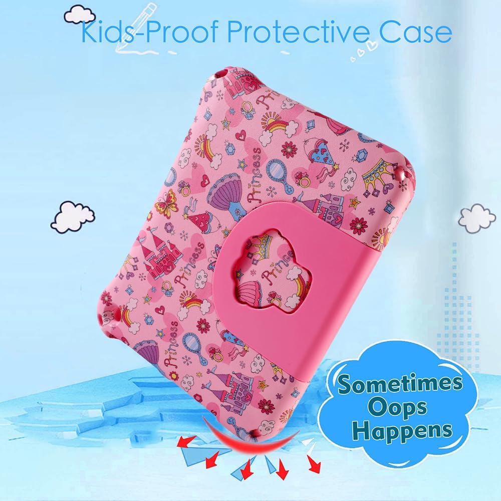 Fire HD 10 2021 2023 Tablet Case Kids, FunnyWin Princess Fire HD 10 10.1 inch 11th 13 th Gen Kid Pro Tablet Cover for Kids Boy Girl EVA Kid-Proof case with Stand Handle Shockproof Kid-Friendly (GZ)