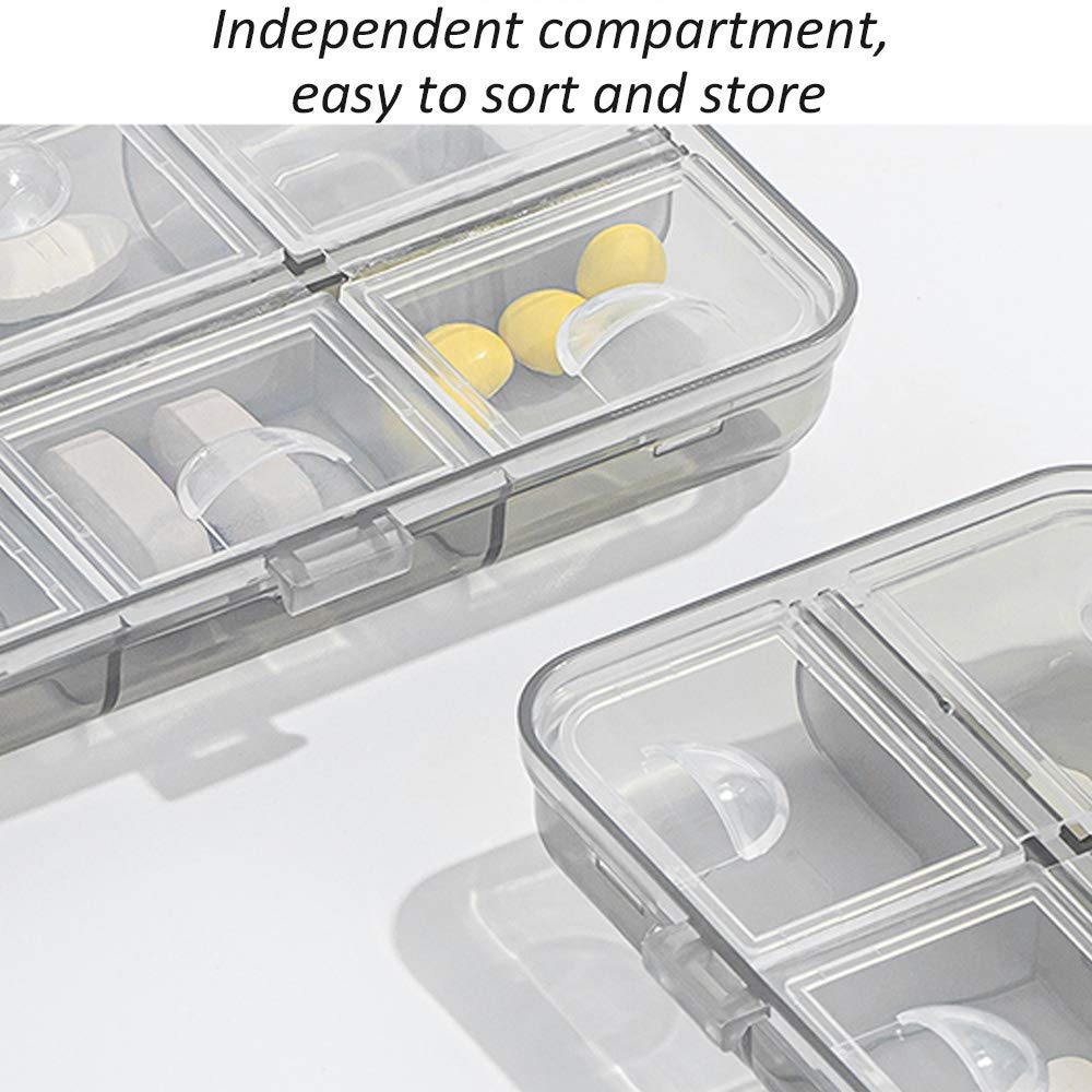 Pastillero, Pastillero, Pastillero, Dispensador Organizador De Pastillas, Diseño Abierto Y Compartimentos Grandes, Visible Y Transparente, Soporte Para Medicamentos, Vitaminas Y Suplementos,
