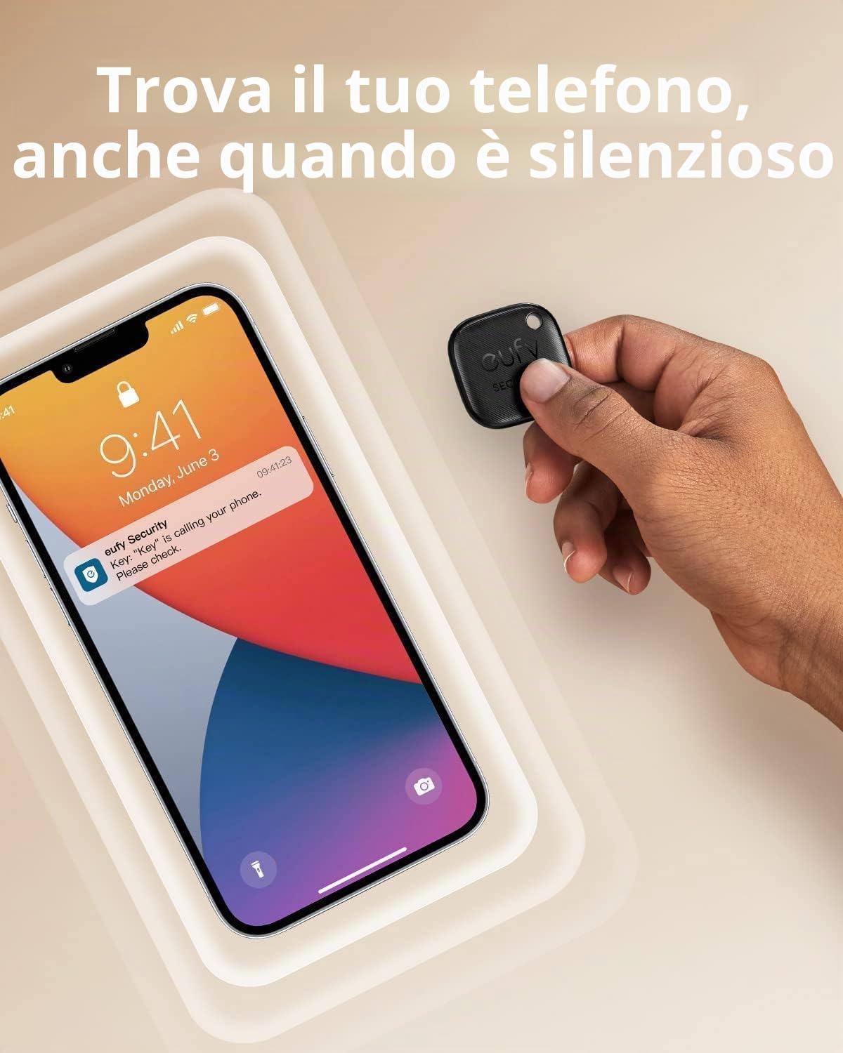 eufy Security SmartTrack Link (nero, confezione da 4) Key Finder compatibile con Apple Find My (iOS) Bluetooth Tracker per auricolari e localizzatore di bagagli