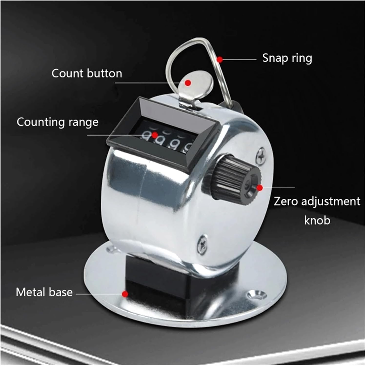 HBJWOV Mechanical Palm Click Counter Count Clicker Portable Hand Tally Counter Hand Held Counter Clicker(Black)