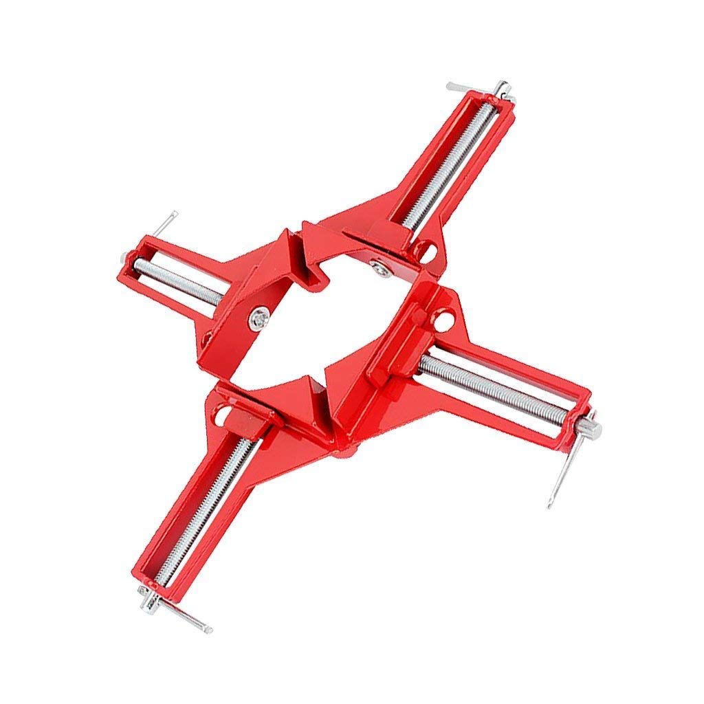 Bolt Aluminium 90 Degree Right Angle Picture Frame Corner Clamp Holder Woodworking Hand Tool - Red (Pack of 2)