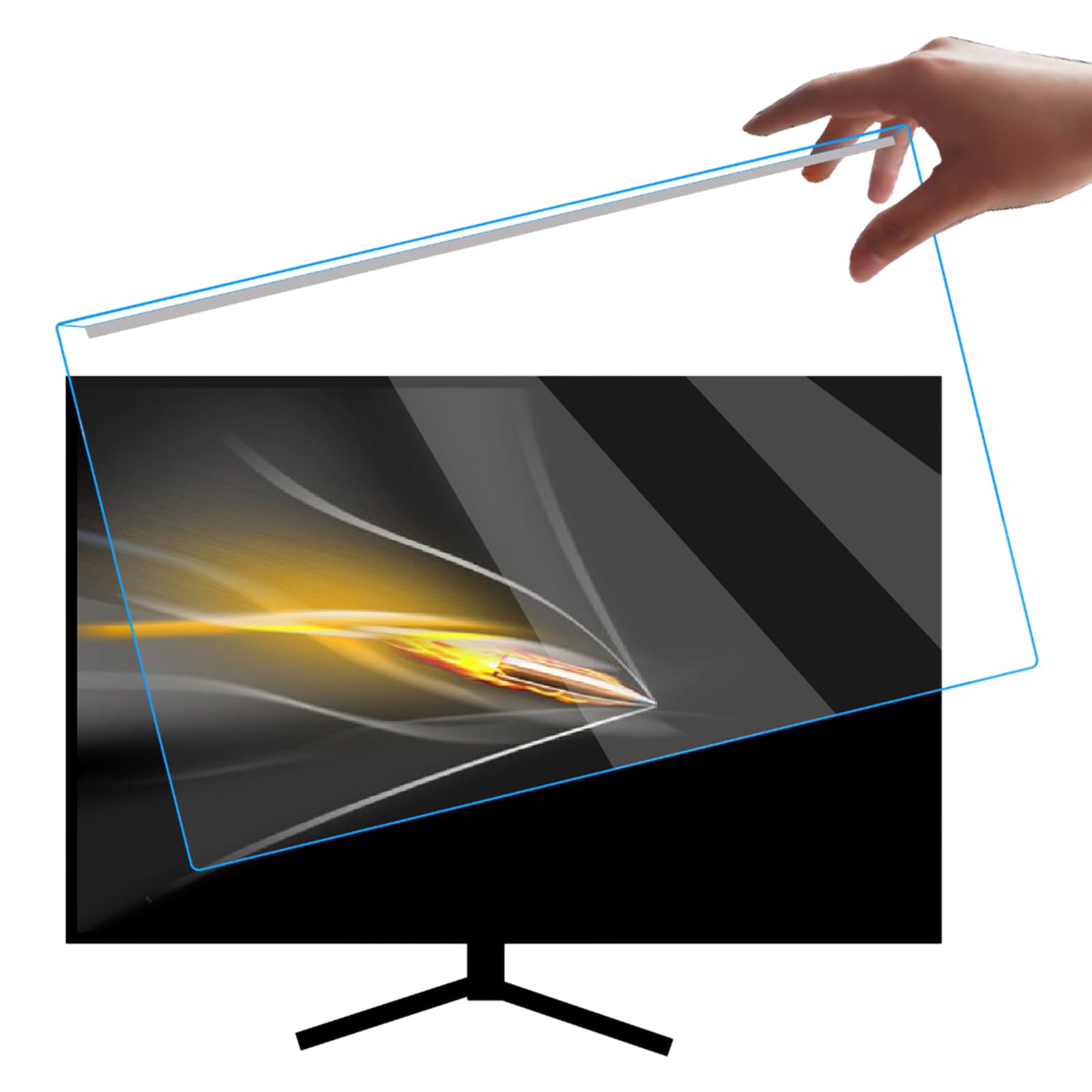 Panneau de Protection Anti-lumière Bleue en Acrylique, Filtre Anti-éblouissement pour Ordinateur de Bureau, Film filtrant pour écran Large Suspendu, Facile à Installer et à (24 Pouces
