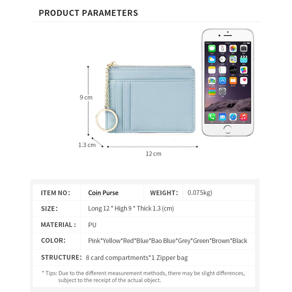Portafoglio Donna Piccoli, ZhaoCo Sottile Portamonete con Cerniera in Pelle PU Porta Carta di Credito per Donna Ragazza Signore