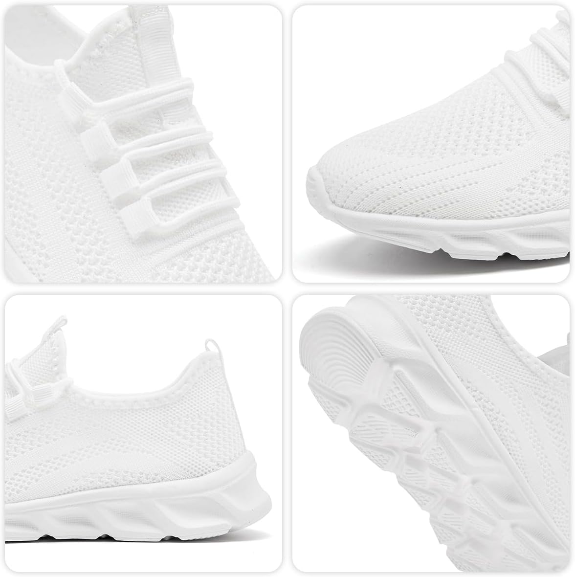 MGBDSZ Womens Walking Shoes Casual Slip On Tennis Running Shoes Lightweight Breathable Non Slip Workout Athletic Gym Cross Training Sneakers White Size US 8 - Image 6