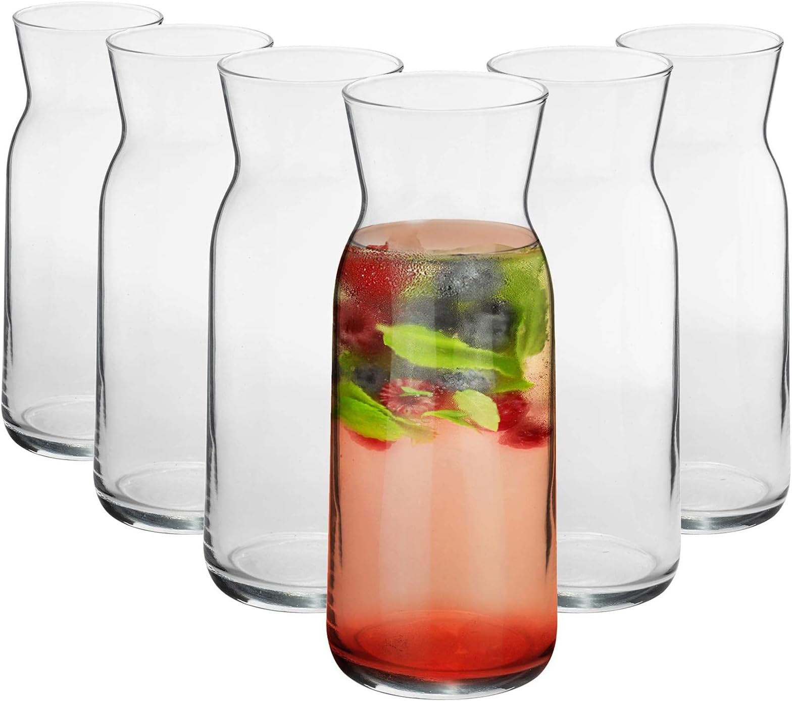 6x 700ml Glass Water Jug - 'Brocca' Range - Juice Carafe Decanter for Water, Wine, Iced Tea