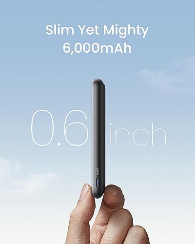 Miniatura 4 de INIU Cargador portátil MagSafe, banco de energía magnético ultra delgado de 6000 mAh 20 W con soporte plegable, paquete de batería inalámbrica USB-C