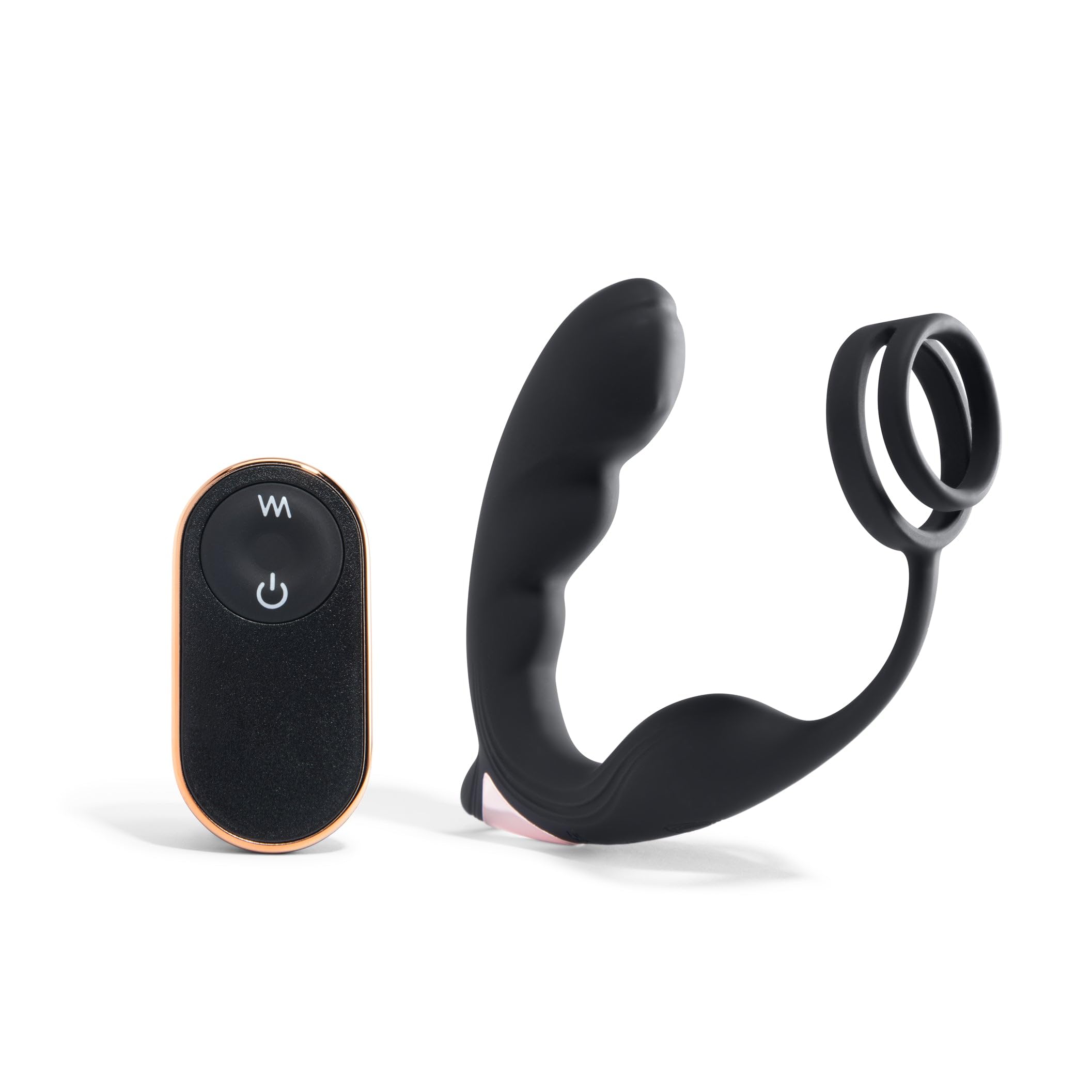 Platanomelón - Vibrador Anal con Anilla Estranguladora, Bolita Masajeadora, 9 Modos de Vibración y Mando a Distancia - Zazu Negro