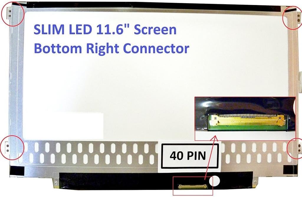 Generic New 11.6" WXGA HD LED SIDE BRACKETS Laptop LCD Replacement Screen Compatible with AU Optronics B116XW03 V.1