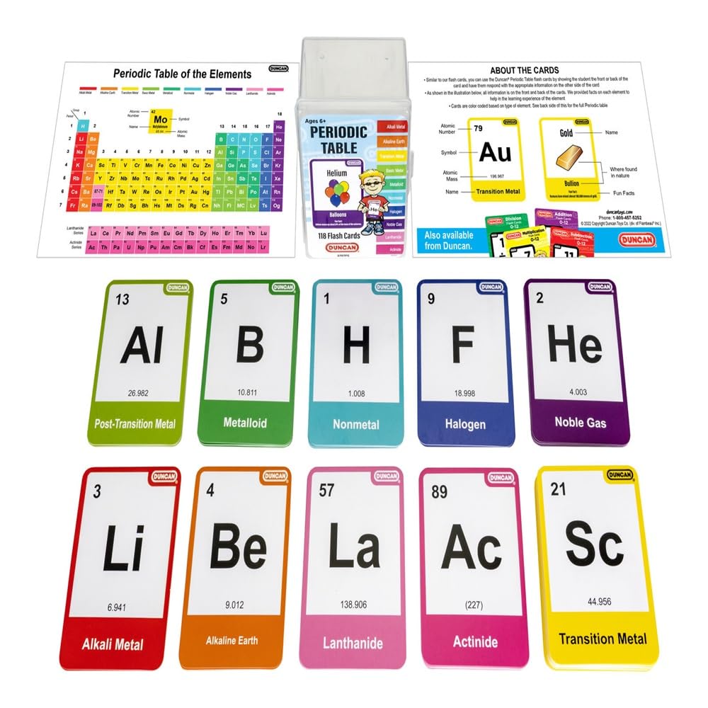 Duncan Toys Periodic Table Flash Cards - Hard Case for Easy Transport and Storage, with Additional Fun Fact Each Card