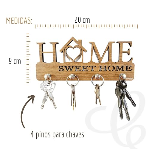 Porta Chave Parede Moderno Madeira Criativo