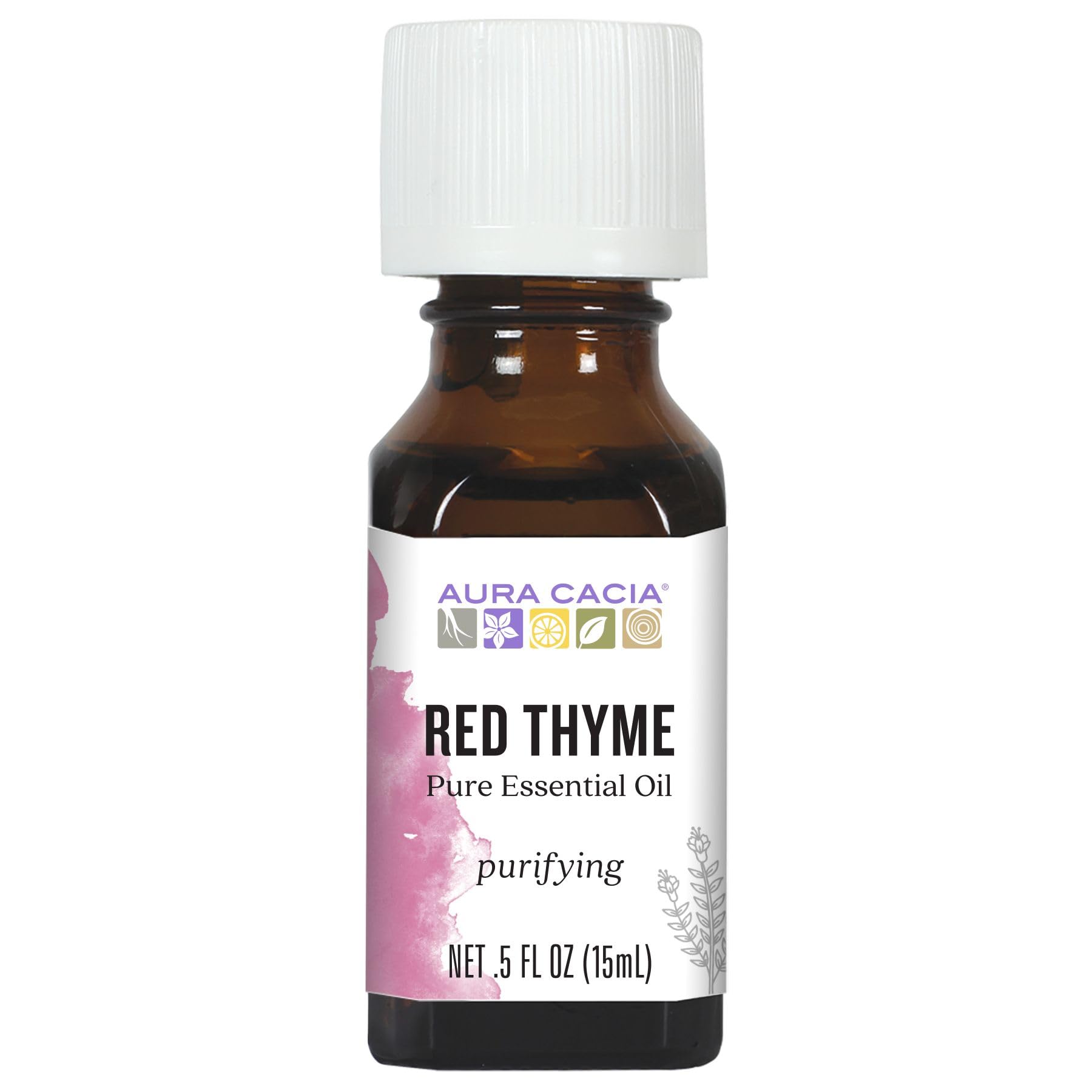 Aura Cacia Red Thyme Essential Oil, GC/MS Tested for Purity | 0.5 Fl Oz (Pack of 1)