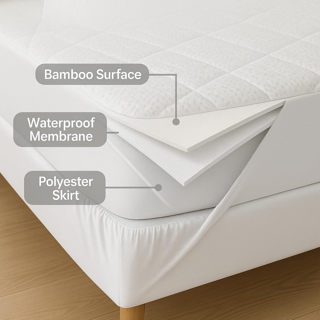4AS Premium Bamboo Single Waterproof Mattress Protector - Image 4