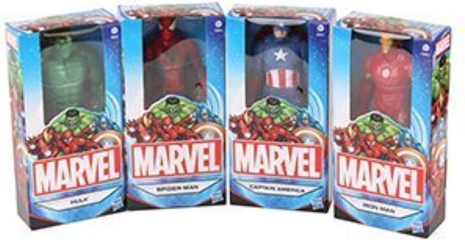 Spider-Man, Iron Man, Captain America & Hulk - 6 inch Marvel figures set of four