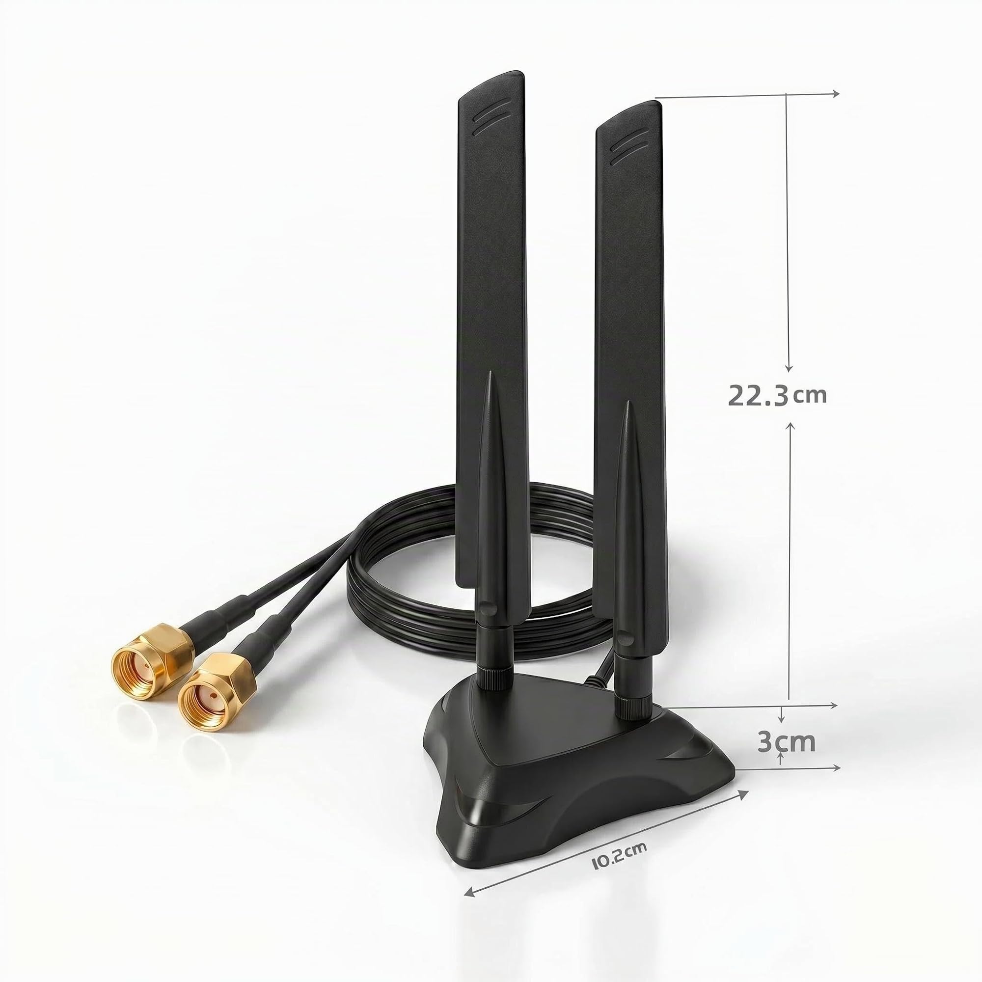 Antenna wireless Dual Band 2.4GHz 5GHz 5.8GHz RP-SMA Gaming WiFi 6E 802.11ac/ax con Base Magnetica per Intel AX201 AX200 PCIe NGFF Scheda WiFi USB PC Desktop Router di Rete Wireless