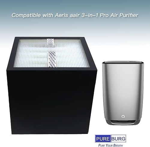 Miniatura 2 de PUREBURG Filtro de repuesto compatible con Aeris aair 3 en 1 Pro purificador de aire, 1 paquete H13 HEPA de carbón activado de 3 etapas, filtración