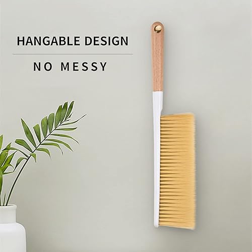 Miniatura 5 de Cepillos de limpieza de escobas de mano, cepillo suave para plumero de muebles con mango de madera largo, herramienta de polvo para el hogar (1